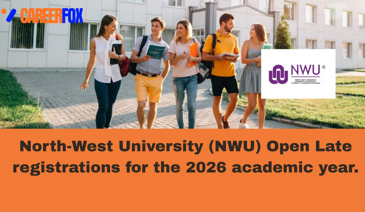 The image is an advertisement for North-West University (NWU), announcing that late registrations for the 2026 academic year are open.