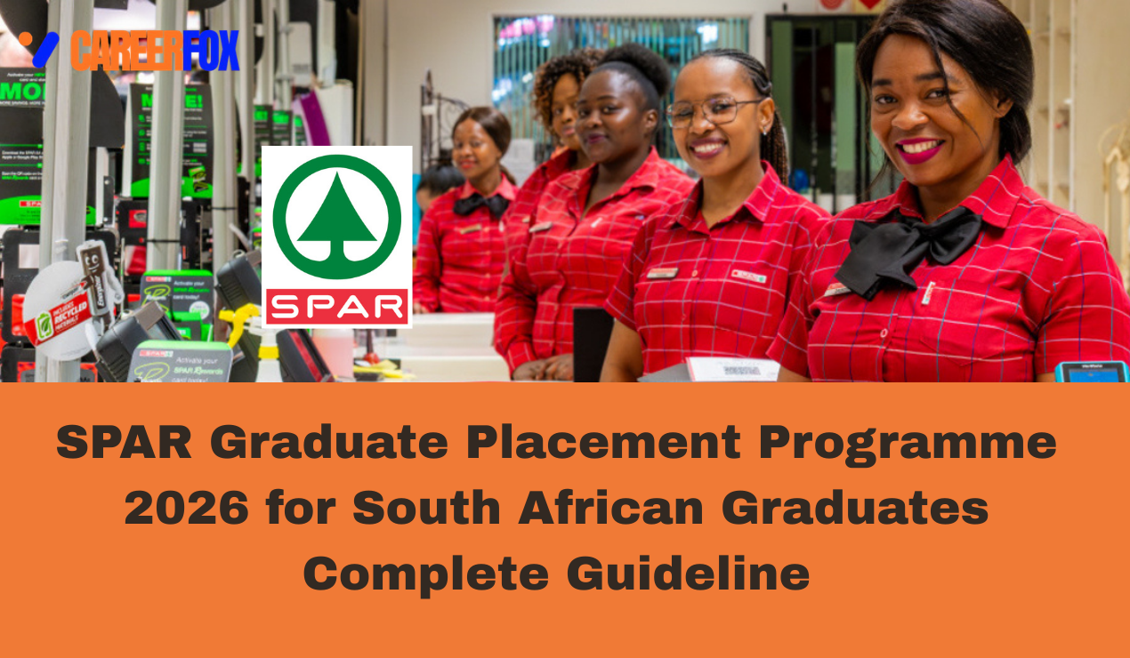 This image is a banner for the SPAR Graduate Placement Programme 2026 in South Africa, showcasing employees in uniform.